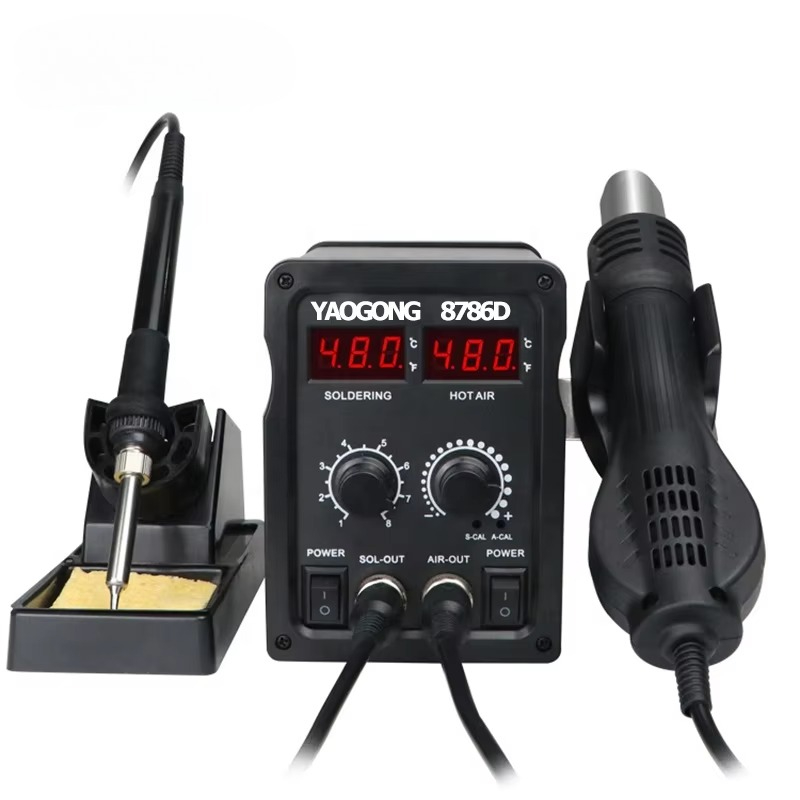 Smd Rework Station Hot Air Soldering 2 In 1 - Yaogong 8786d 2 em 1 estação