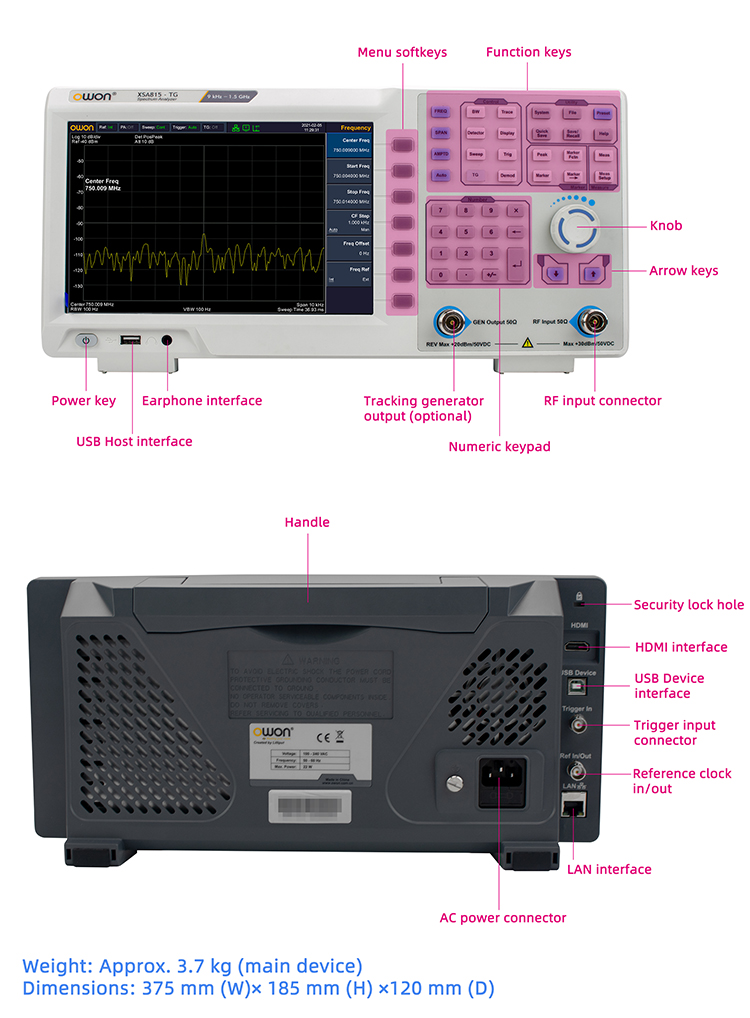 Spectrum Analyzer Tracking Generator 1.5Ghz - Analisador de Espectro Portátil de 9kHz
