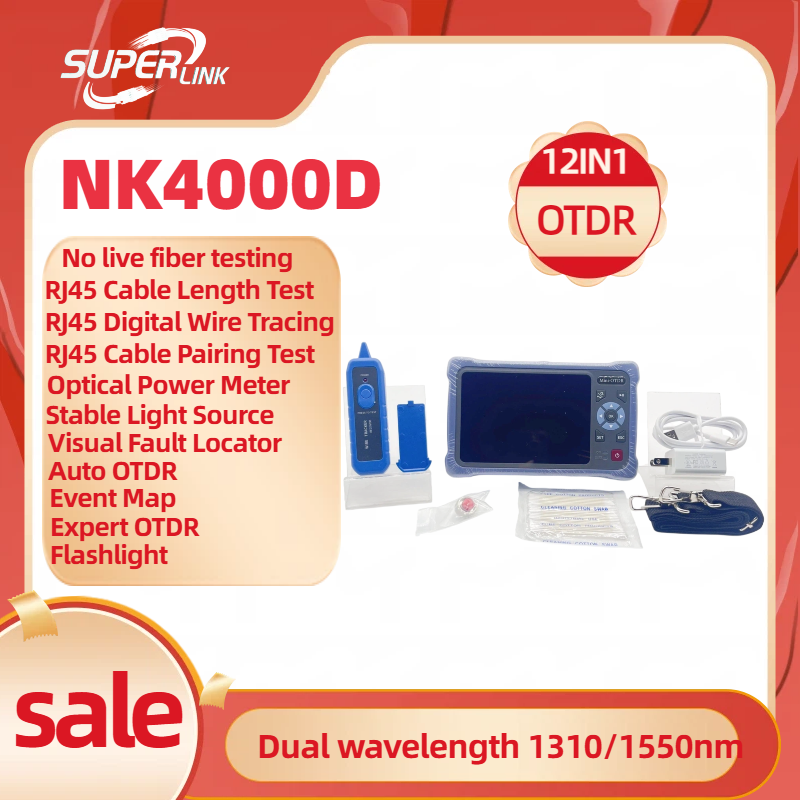 Optical Time Domain Reflectometer Otdr 1310 1550Nm - Novker 12-em-1 Mini OTDR NK4000D Refletômetro