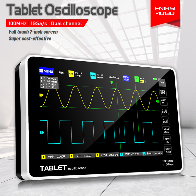 Osciloscópio de Tablet de Cana - Handheld Tablet Oscilloscope Touchscreen 100Mhz avaliação e preço